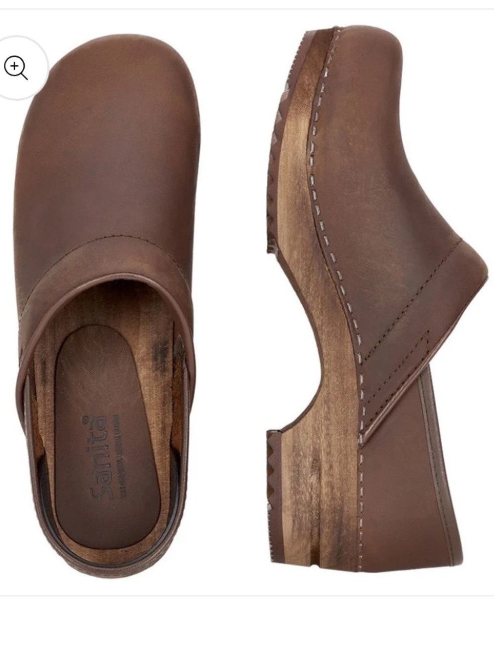 Sanita Brown Leather Clogs (size 38)
